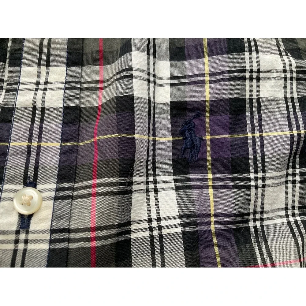 Ralph Lauren Polo Plaid Boys size 2T Button‎ Down Shirt Long Sleeve Cotton